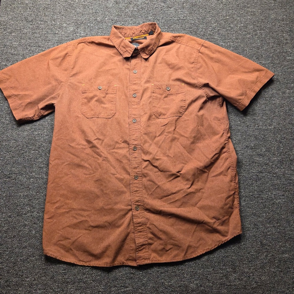 Ridgecut Toughwear Button Down Shirt Mens XLT Rust Short‎ Sleeve Workwear Rugged